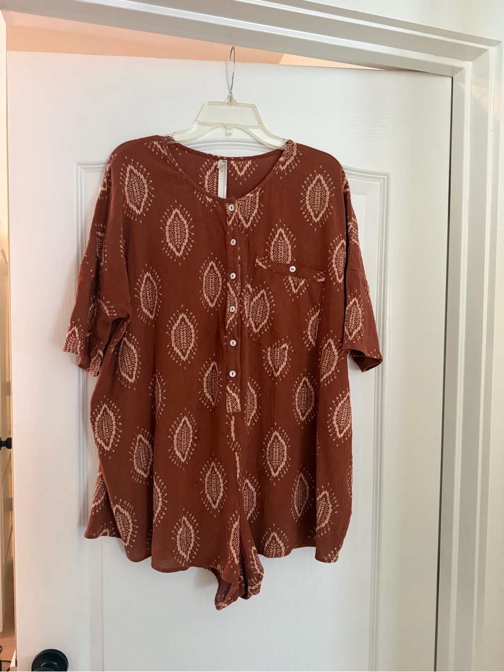 Free People Rust Printed Romper